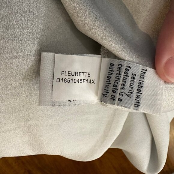 DVF Fleurette Blue Floral Printed Dress 8 Silk Overlay Kimono Sleeve - Picture 6 of 8